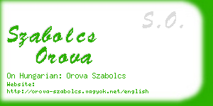 szabolcs orova business card